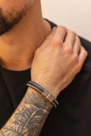 Armband Leder schwarz 21cm + Verlängerung