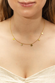 Halskette 925 Sterling Silber vergoldet Plättchen Boho small