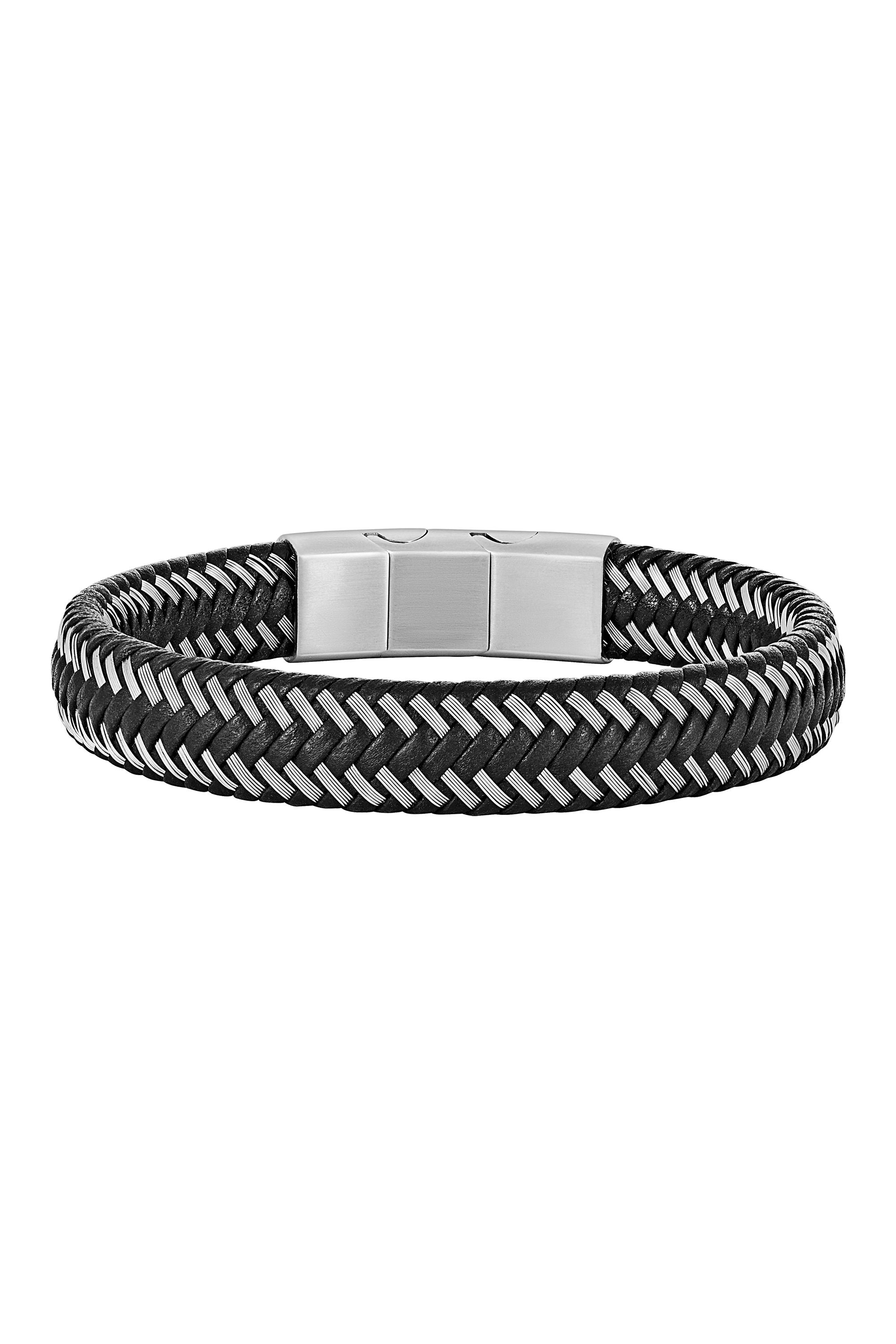 Armband Lederarmband schwarz 21cm mit Verlängerung