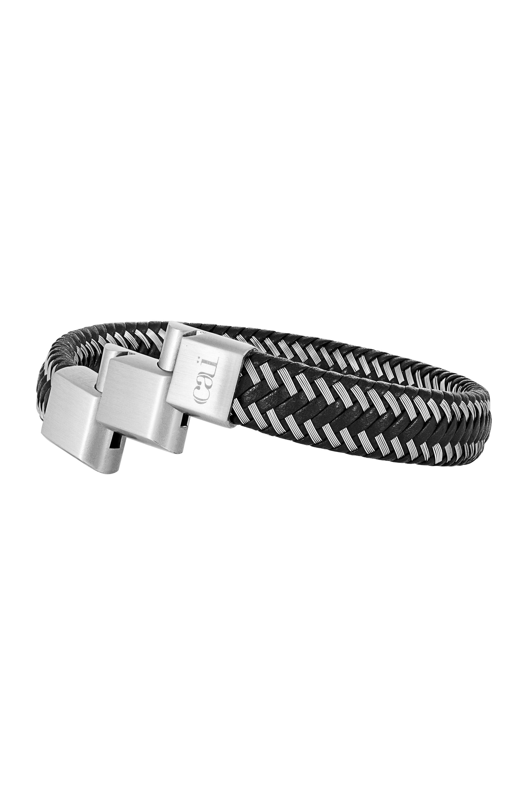 Armband Lederarmband schwarz 21cm mit Verlängerung