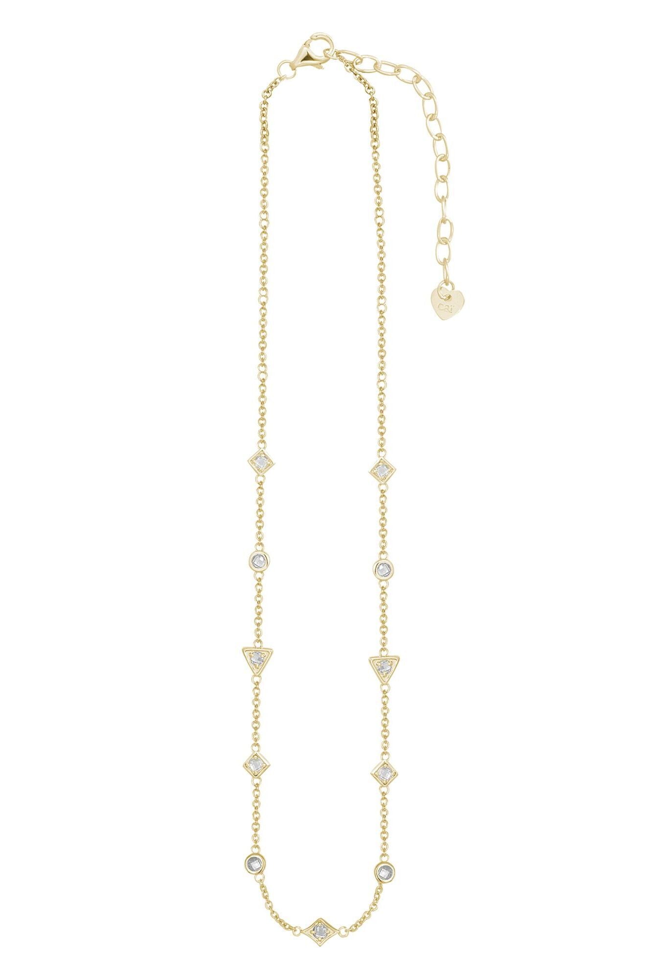 Halskette Choker 925 Silber vergoldet mit Zirkonia