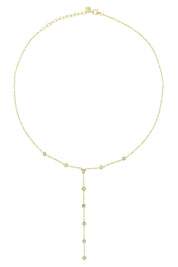 Halskette 925 Silbervergoldet Y-Kette mit Zirkonia