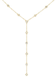 Halskette 925 Silbervergoldet Y-Kette mit Zirkonia