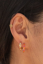 Ear Cuff 925 Sterling Silber gelb vergoldet Triple Design