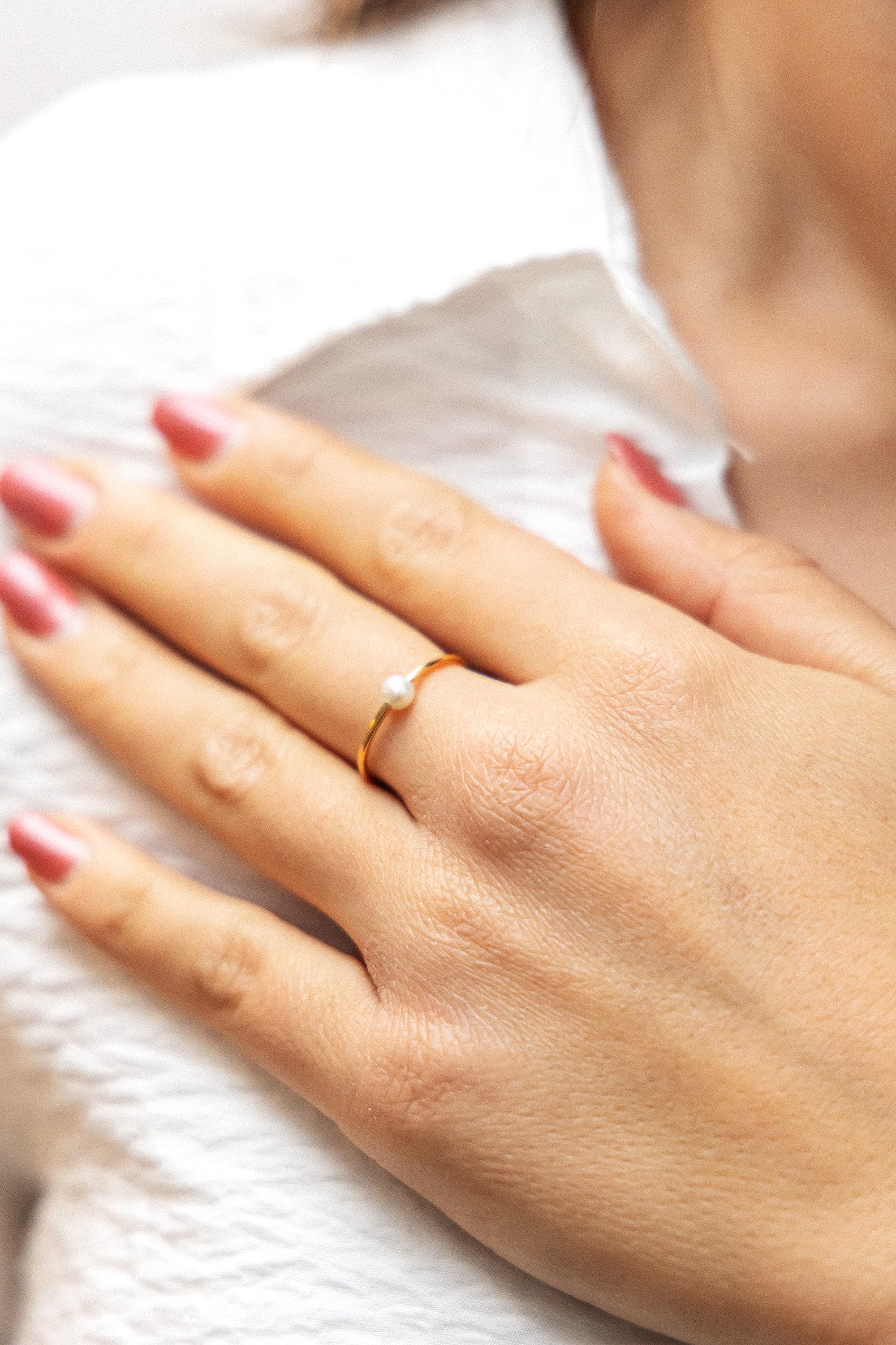 Ring 925/- Sterling Silber vergoldet Perle