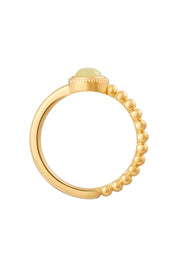 Ring 925 Silber vergoldet Prehnit