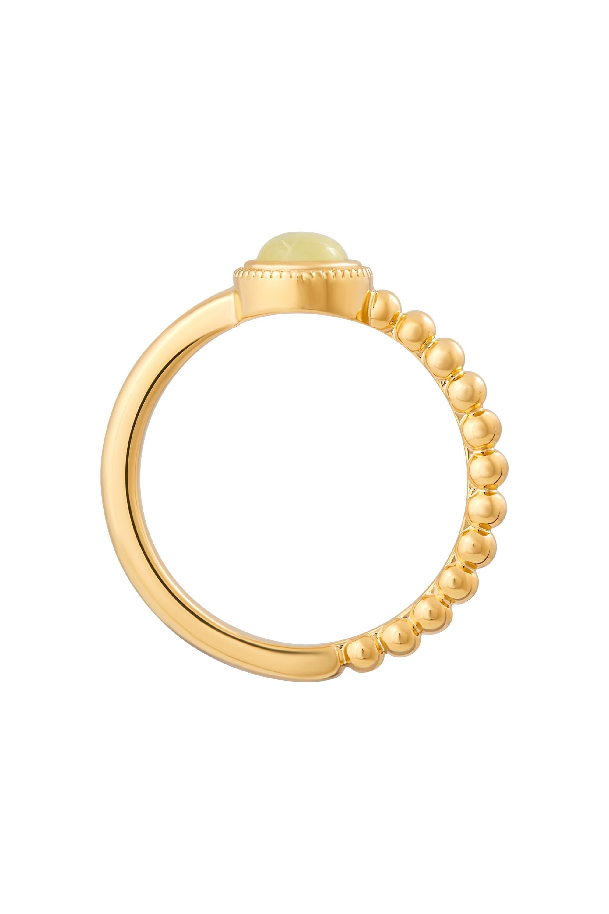 Ring 925 Silber vergoldet Prehnit