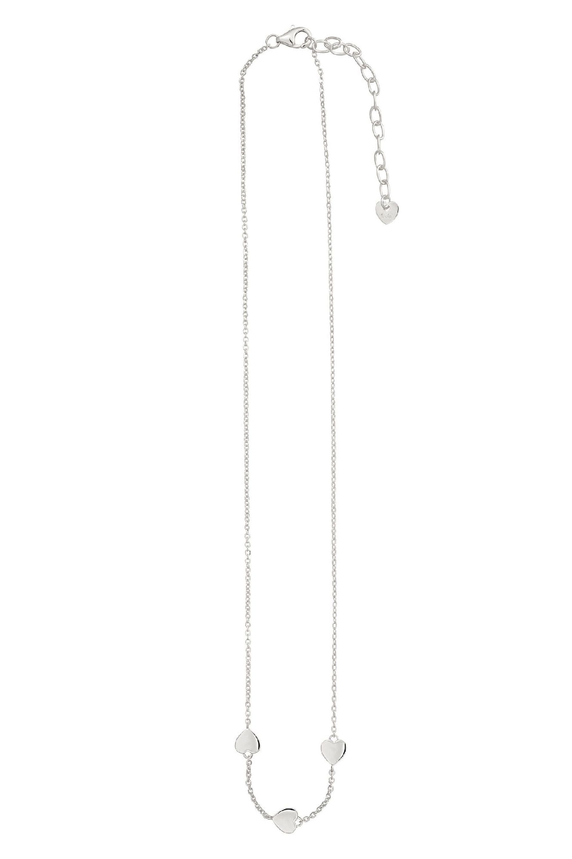 Halskette 925  Sterling Silber rhodiniert Herzen