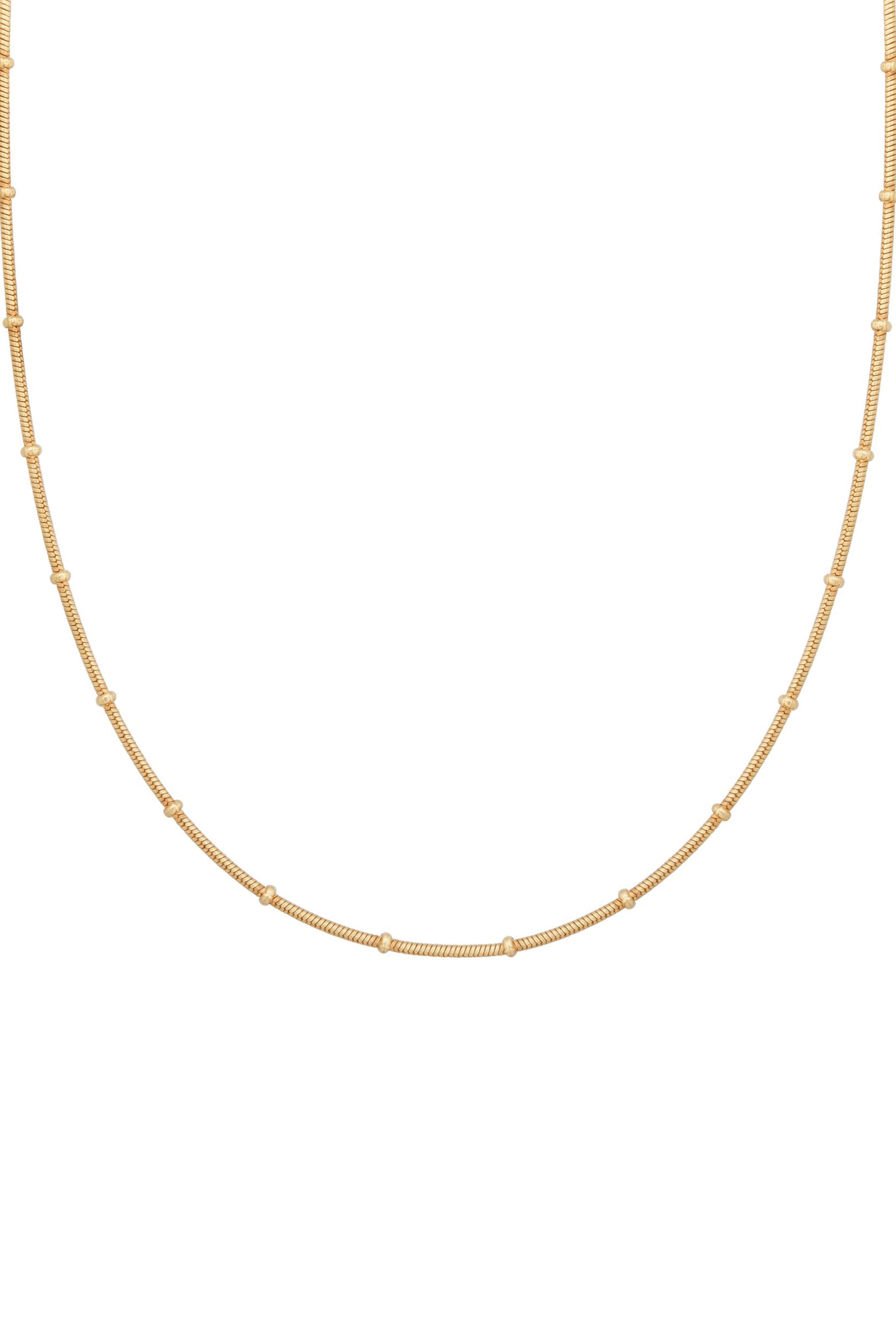 Collier 925 Silber vergoldet Schlangenkette rund mit Kugeln