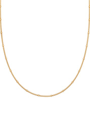 Collier 925 Silber vergoldet Schlangenkette rund mit Kugeln