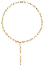 Collier 925 Silber vergoldet Kette Y-Kette Herzen