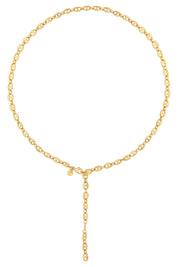 Collier 925 Silber vergoldet Kette Y-Kette Kaffeebohnenkette