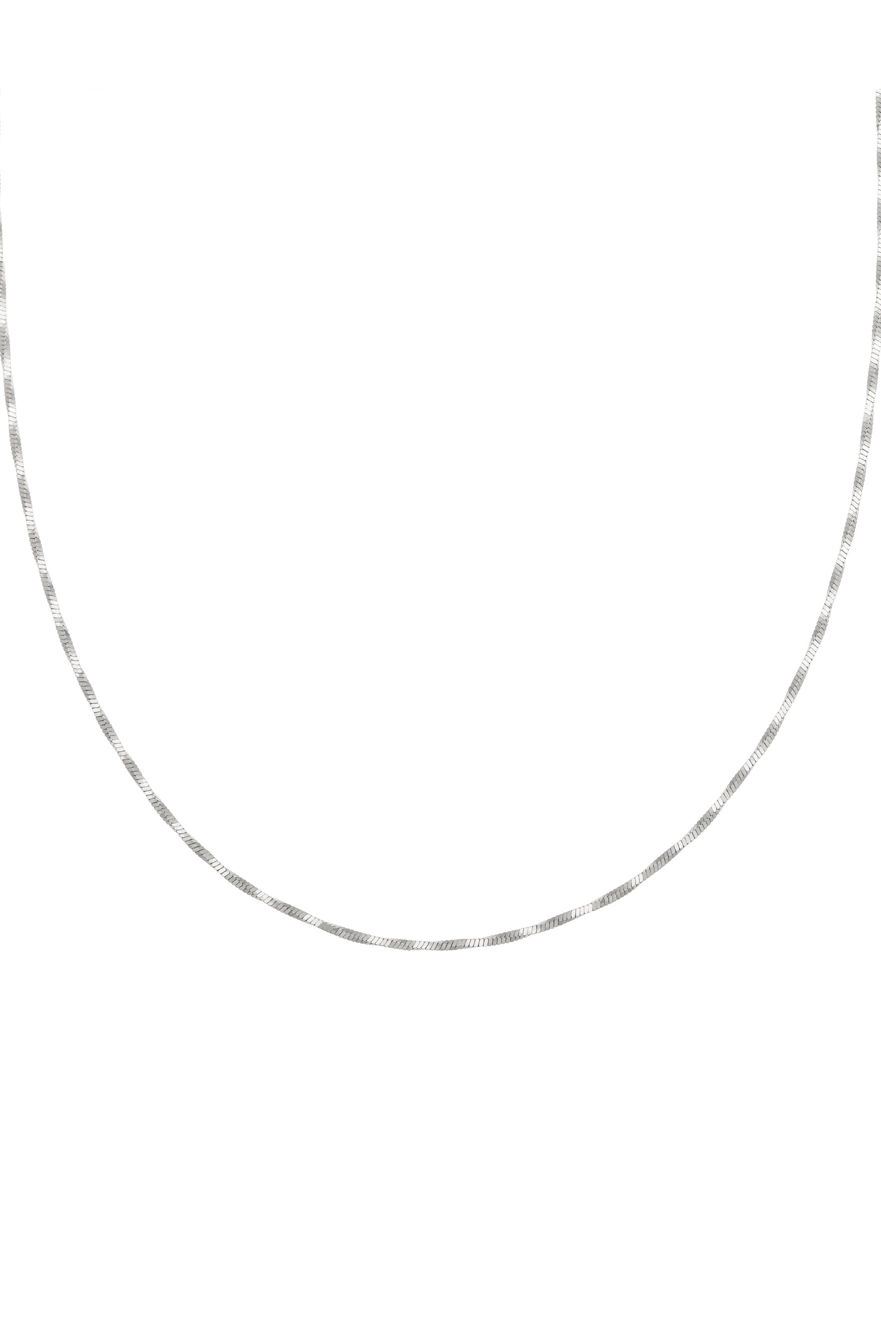 Collier 925/- Sterling Silber Schlangenkette vierseitig diamantiert gedreht  rhodiniert