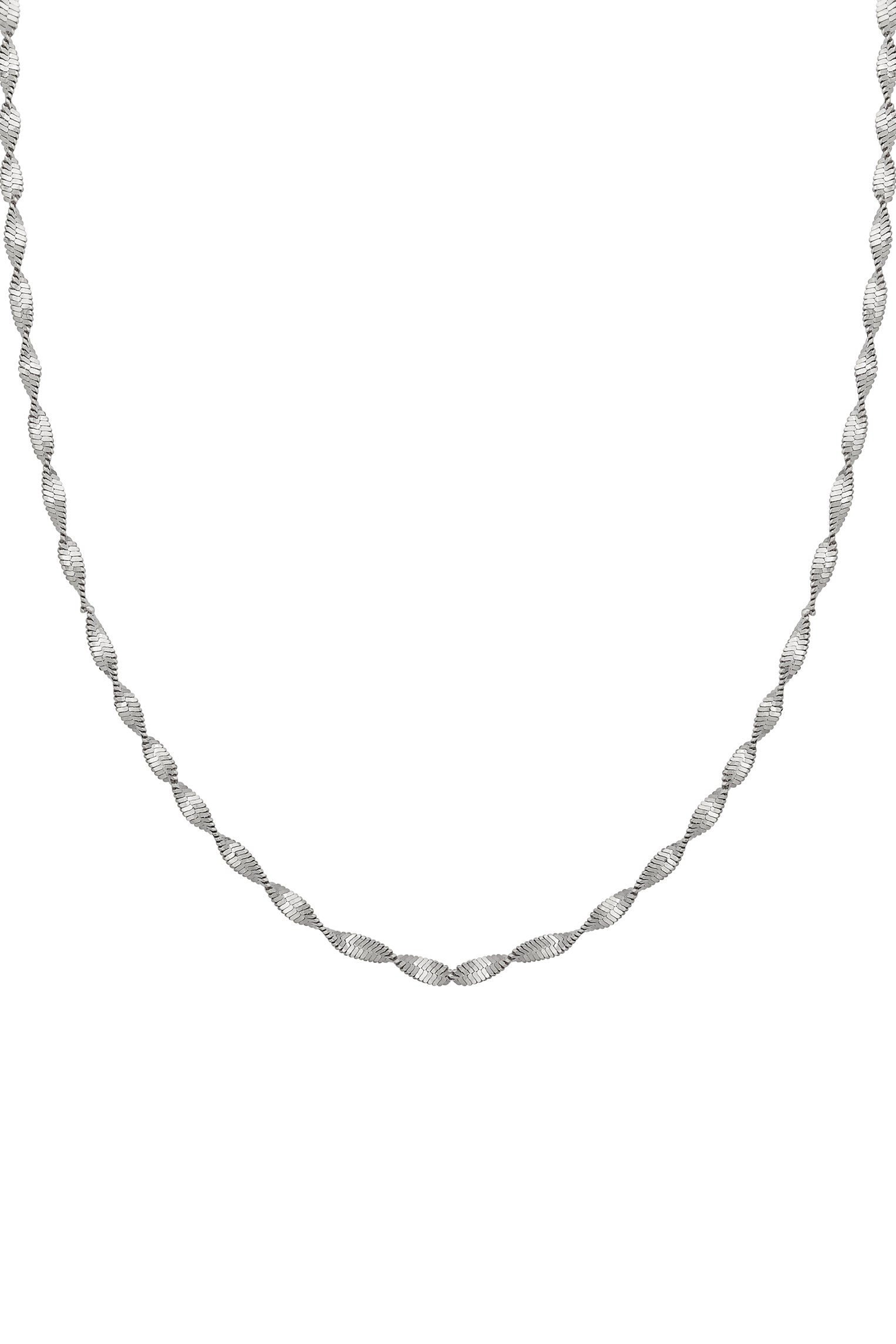 Collier 925/- Sterling Silber Flachpanzer Kette gedreht  rhodiniert