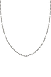 Collier 925/- Sterling Silber Flachpanzer Kette gedreht  rhodiniert