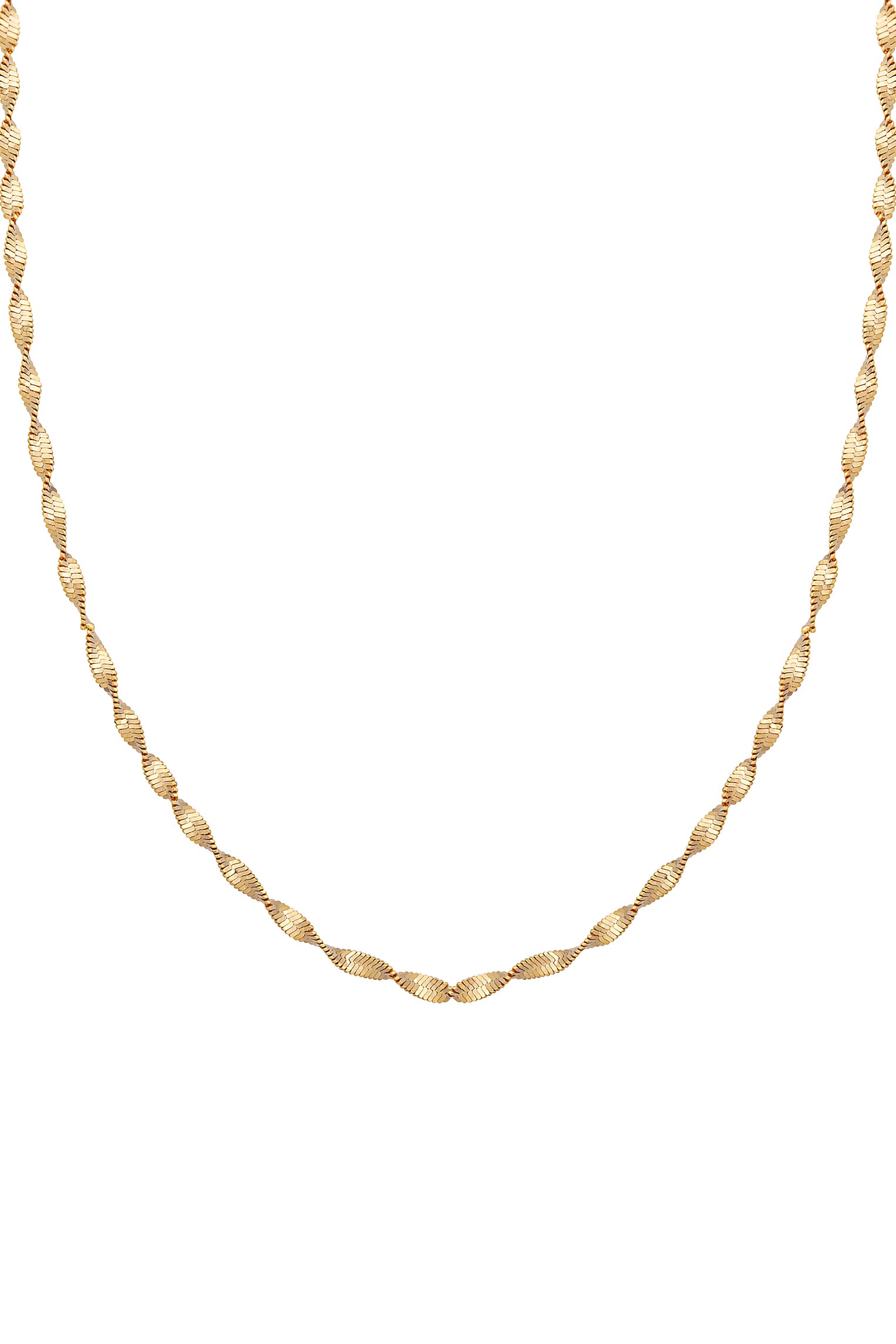 Collier 925/- Sterling Silber Flachpanzer Kette gedreht  vergoldet