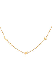 Collier 925 Sterling Silber gelb vergoldet Sternschnuppe - Saturn - Mond