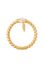 Ring 925 Silber vergoldet weißer Mondstein