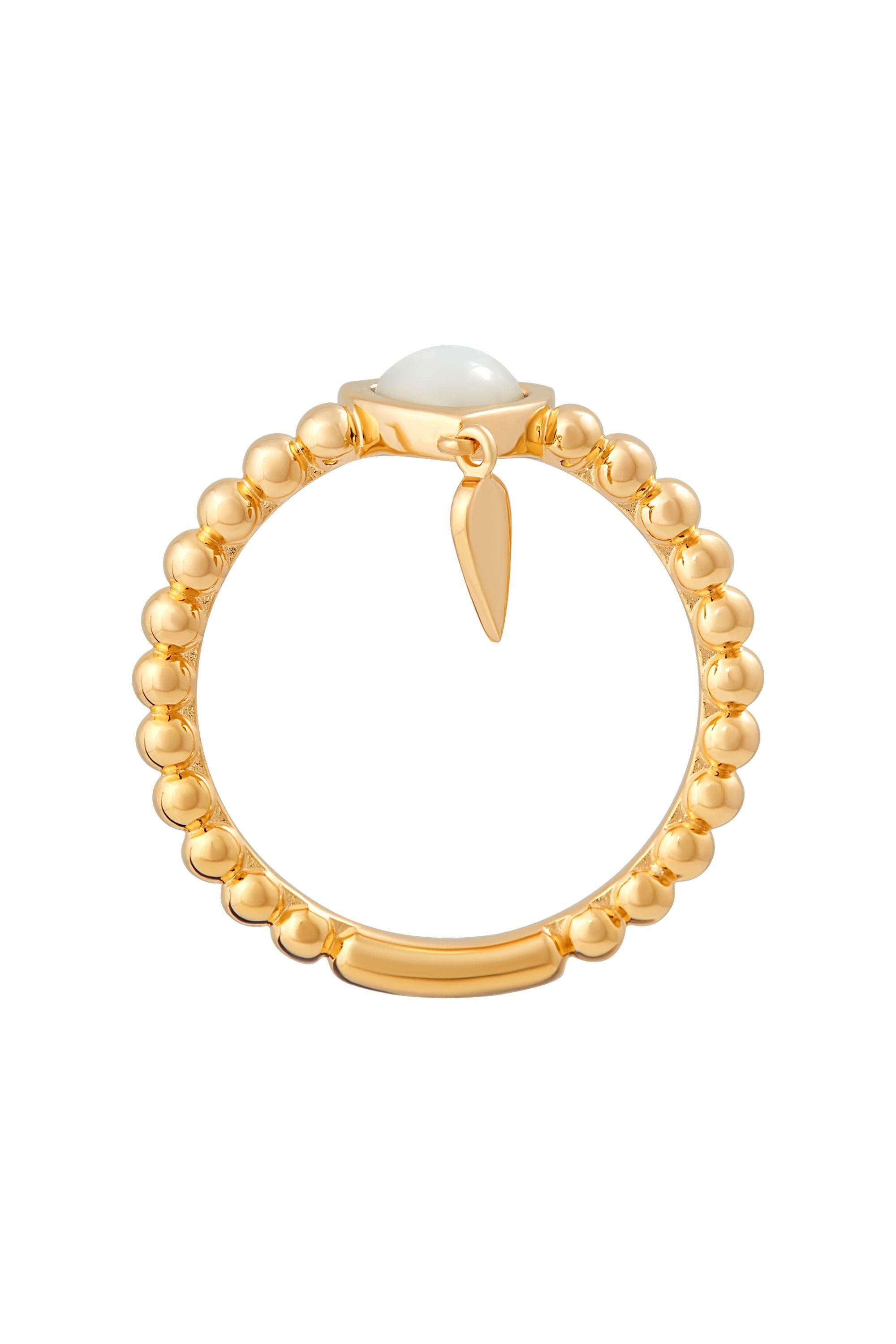 Ring 925 Silber vergoldet weißer Mondstein