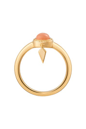 Ring 925 Silber vergoldet orange Mondstein