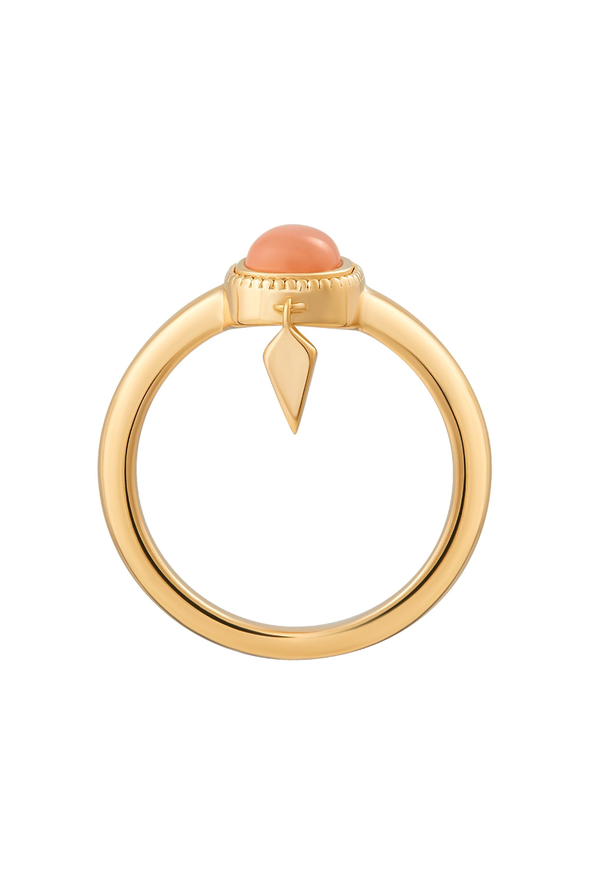 Ring 925 Silber vergoldet orange Mondstein