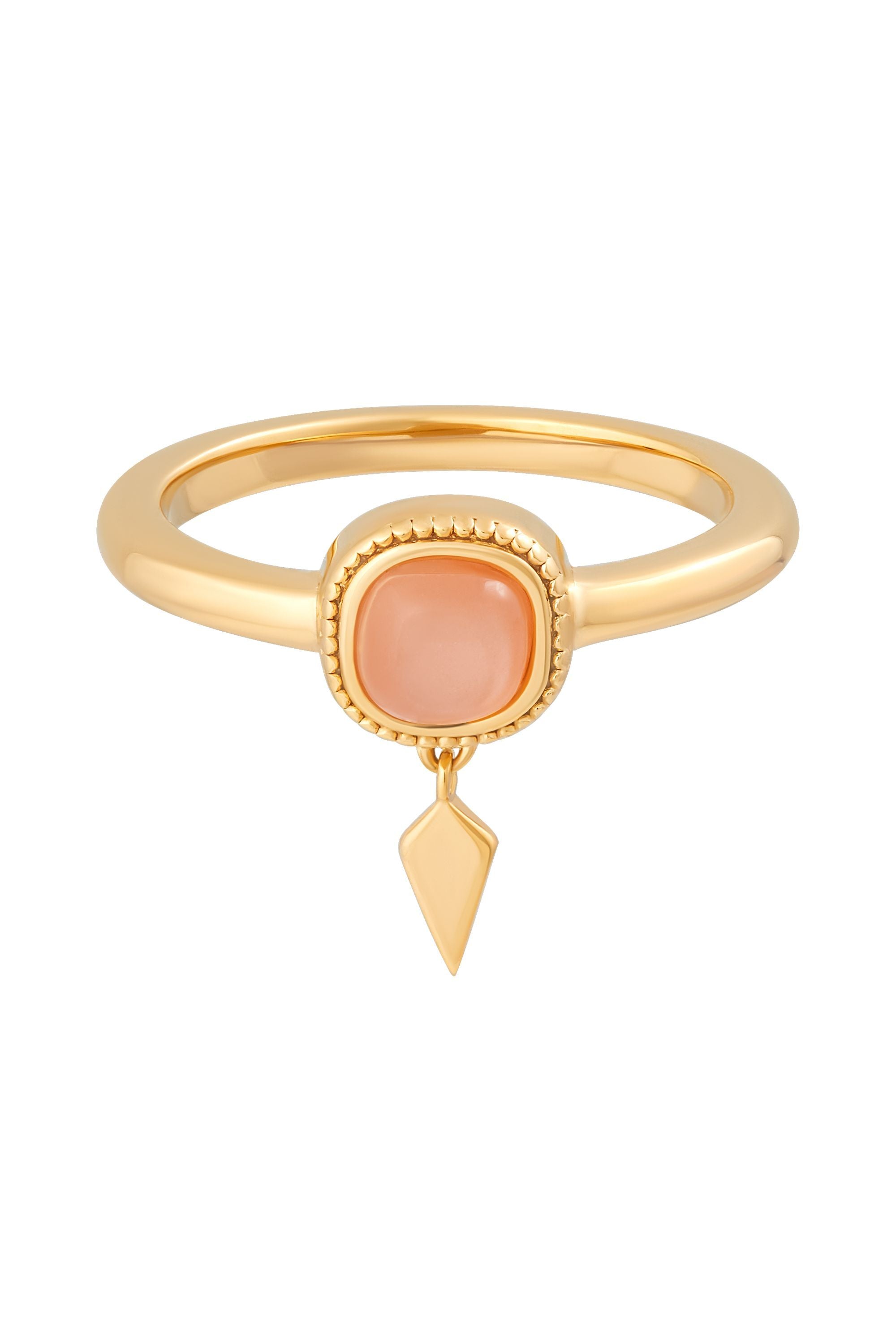 Ring 925 Silber vergoldet orange Mondstein