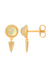 Ohrstecker mit Anhänger 925 Silber vergoldet Prehnit