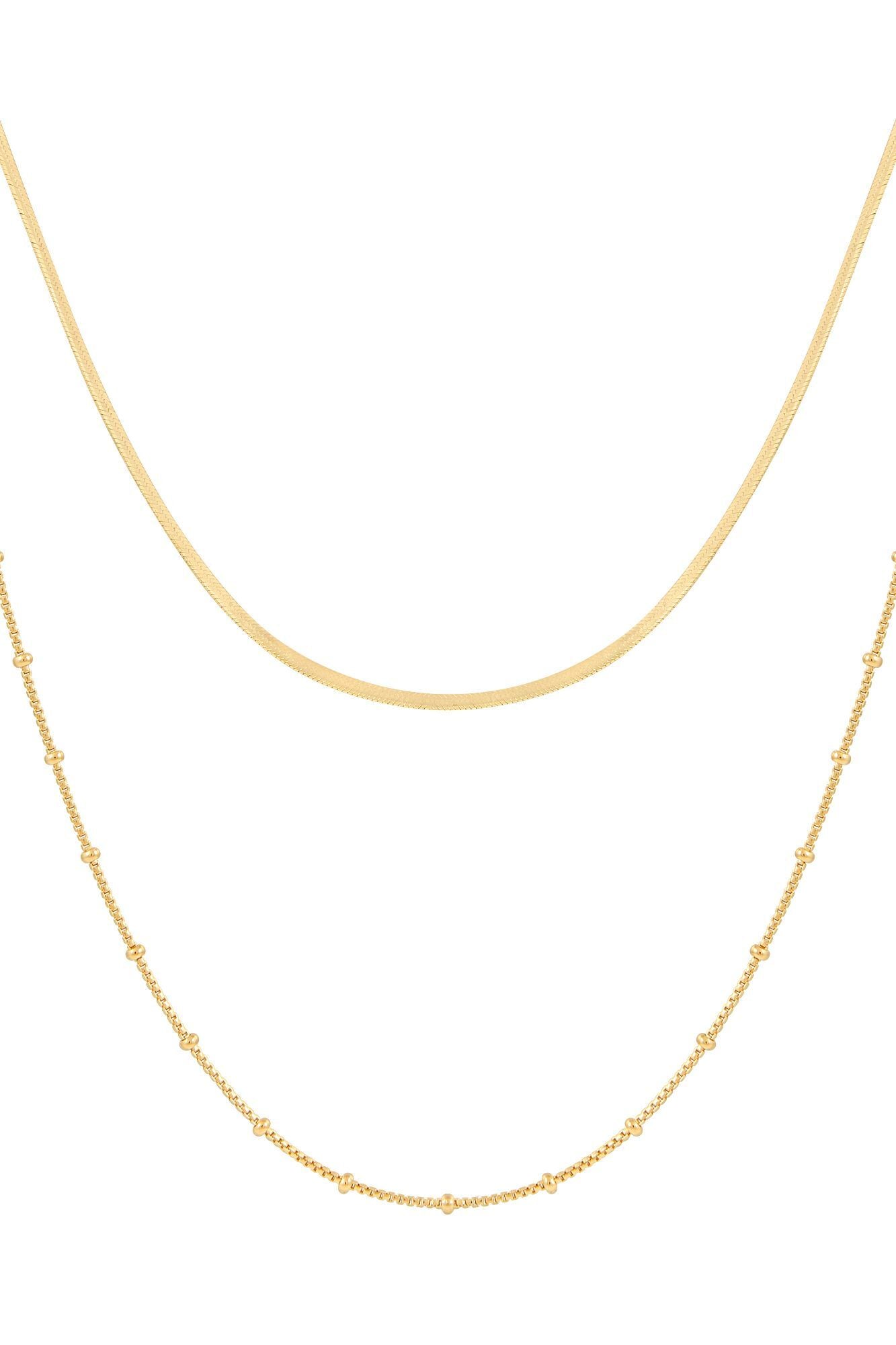 Collier 925 Sterling Silber vergoldet Layering  zweifach Schlangenkette