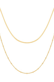 Collier 925 Sterling Silber vergoldet Layering  zweifach Schlangenkette