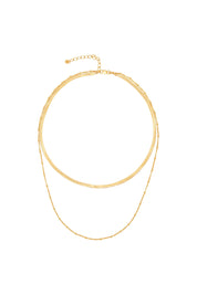 Collier 925 Sterling Silber vergoldet Layering  zweifach Schlangenkette