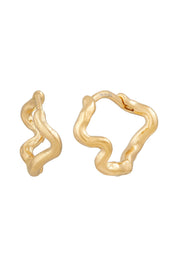 Creole 925  Silber vergoldet wellig organisch