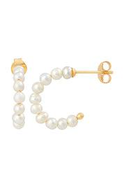 Creolen 925 Silber vergoldet Perlen