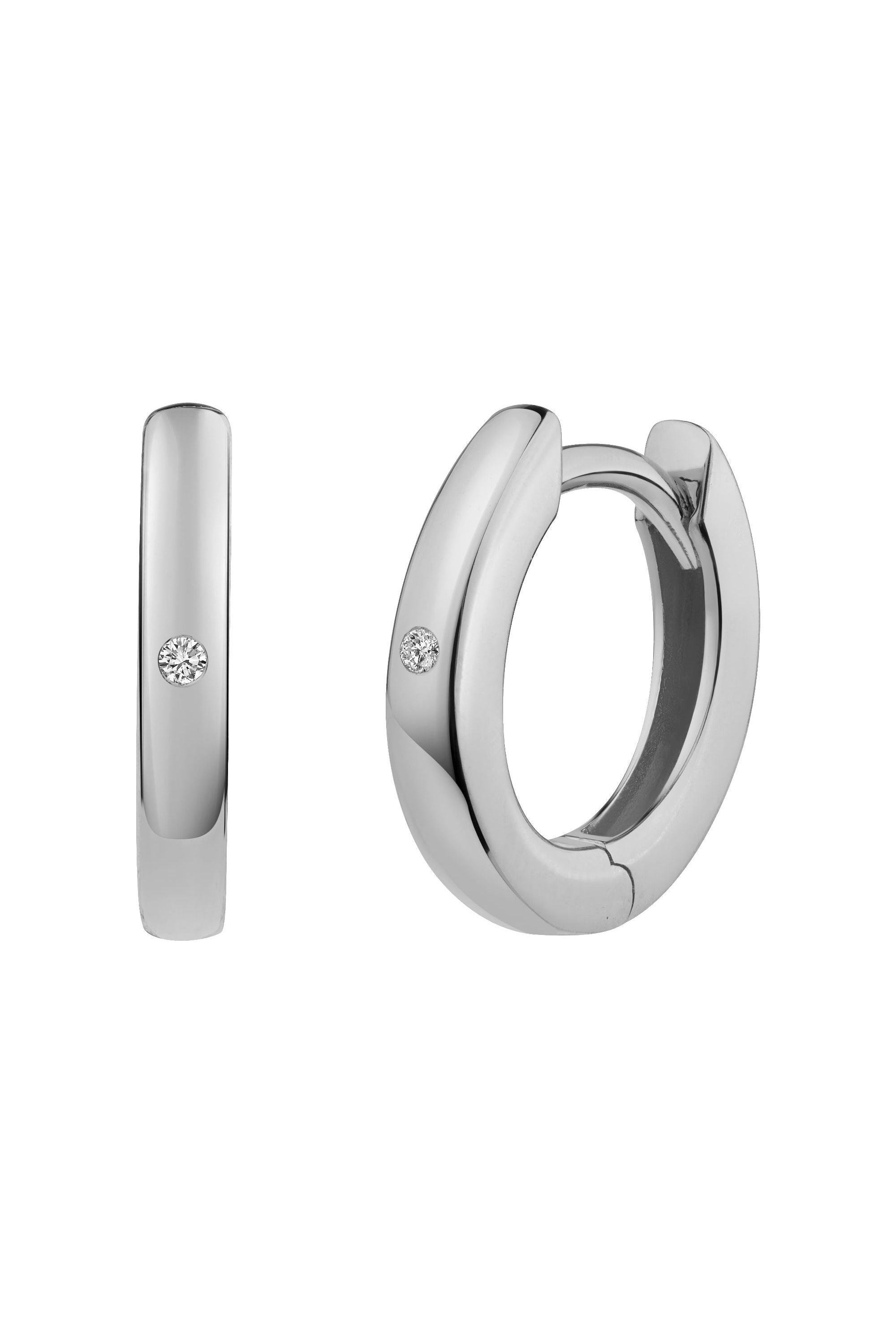 Klappcreolen 925 Silber rhodiniert Zirkonia