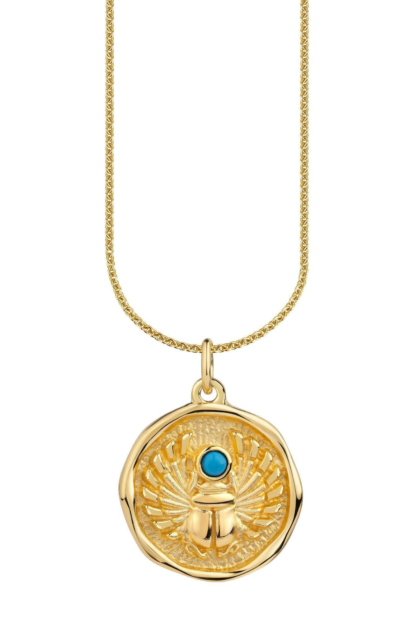 Anhänger mit Kette 925 Silber vergoldet mit Türkis