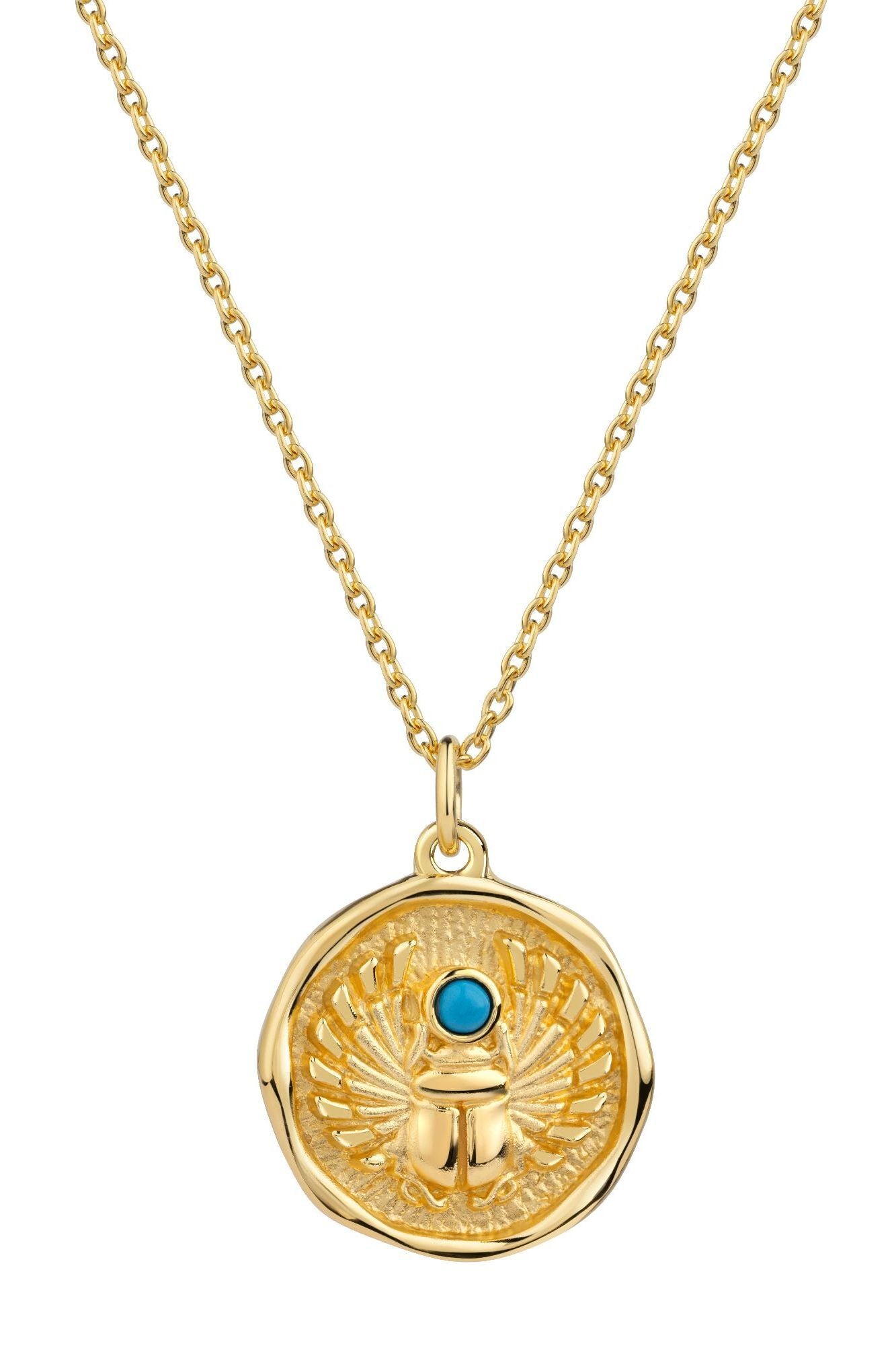 Anhänger mit Kette 925 Silber vergoldet mit Türkis