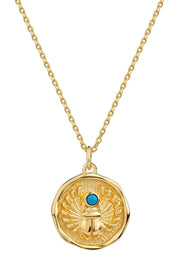 Anhänger mit Kette 925 Silber vergoldet mit Türkis