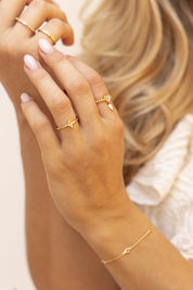 Ring 925 Silber vergoldet weißer Mondstein