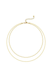 Collier 925 Sterling Silber vergoldet Layering  zweifach