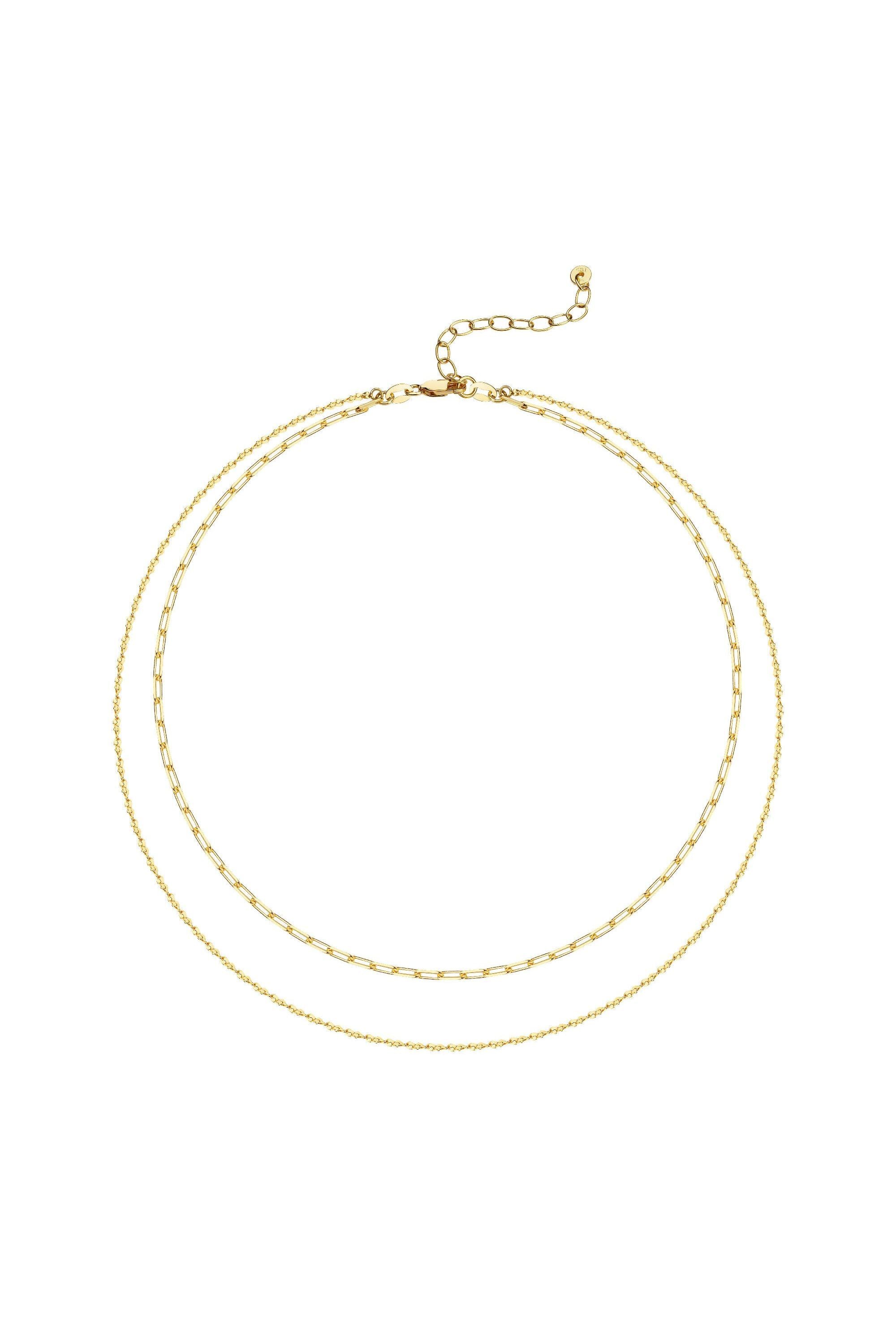 Collier 925 Sterling Silber vergoldet Layering  zweifach