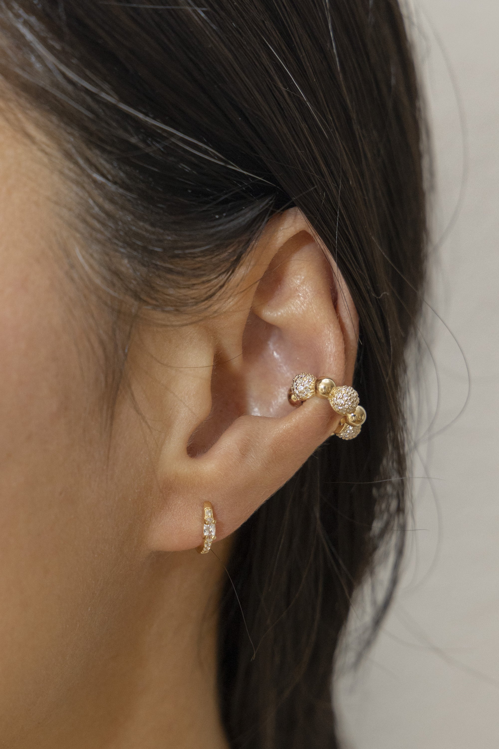 Creole 925  Silber vergoldet Zirkonia