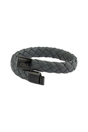 Armband Lederarmband geflochten anthrazit 21cm