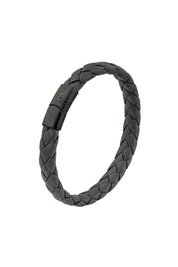 Armband Lederarmband geflochten anthrazit 21cm