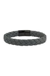 Armband Lederarmband geflochten anthrazit 21cm