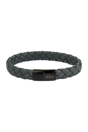 Armband Lederarmband geflochten anthrazit 21cm