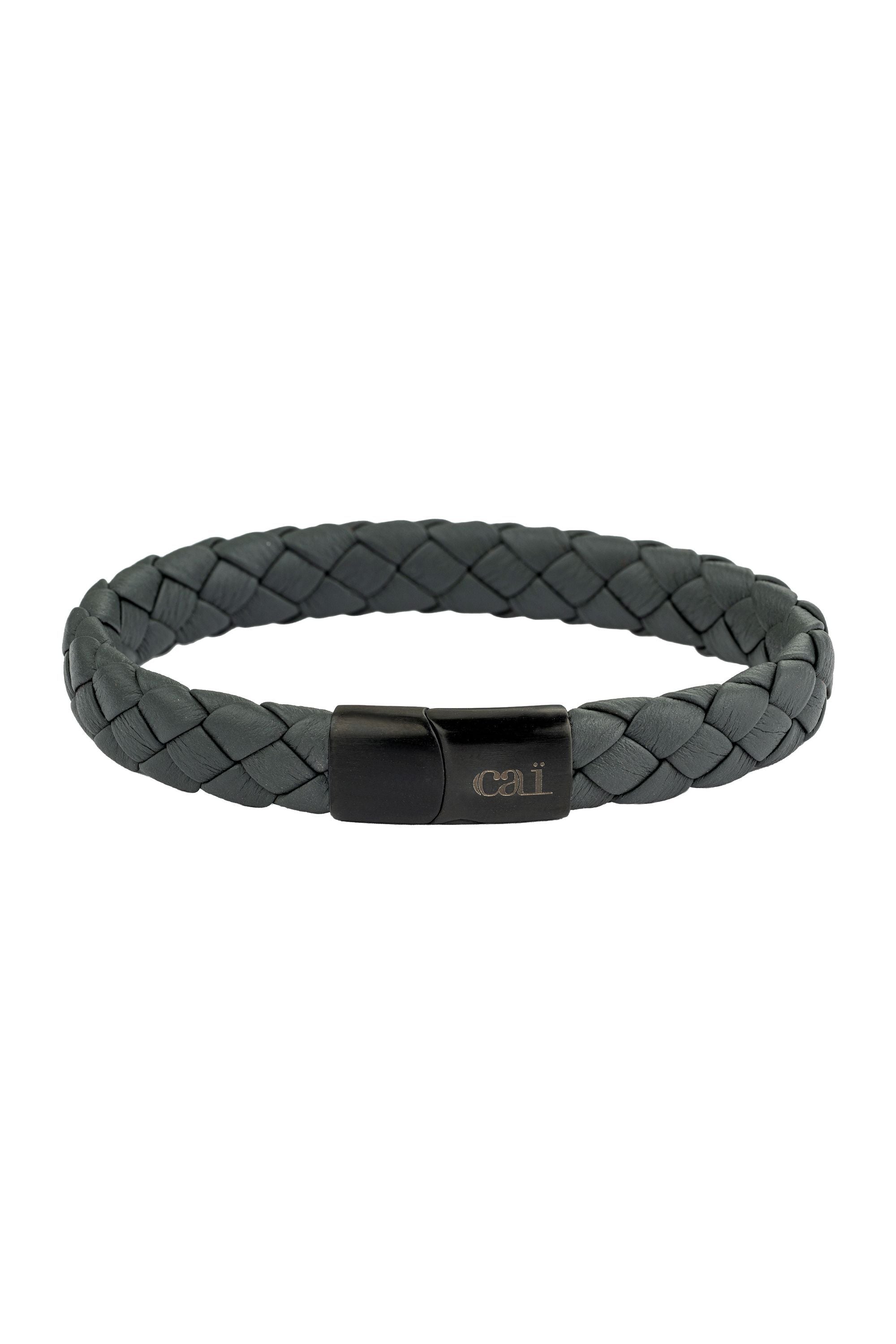 Armband Lederarmband geflochten anthrazit 21cm