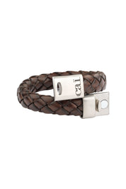 Armband Lederarmband geflochten braun 21cm