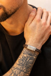Armband Lederarmband geflochten braun 21cm