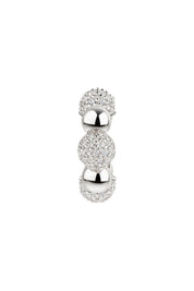 Ear Cuff 925 Sterling Silber rhodiniert mit weißem Zirkonia Bubble