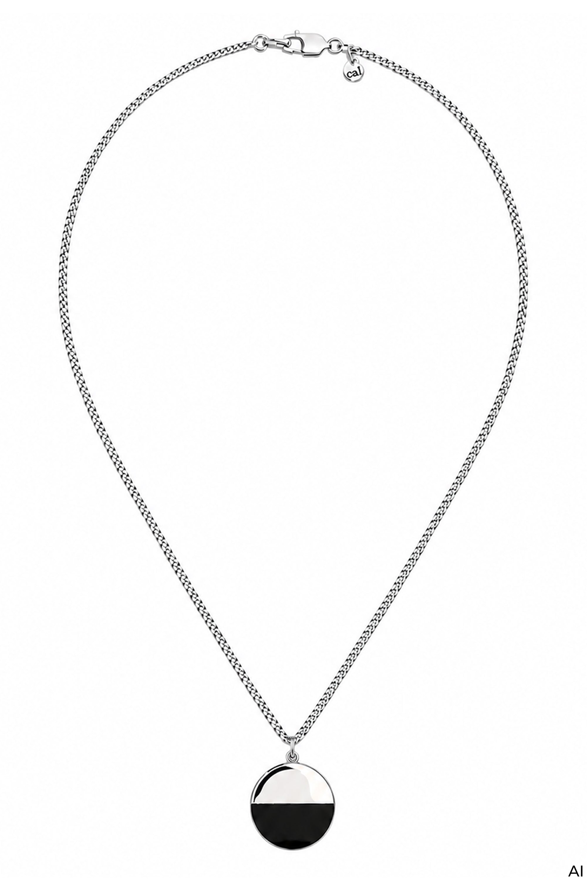 Halskette 925 Sterling Silber rhodiniert Onyx schwarz
