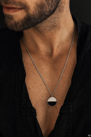 Halskette 925 Sterling Silber rhodiniert Onyx schwarz